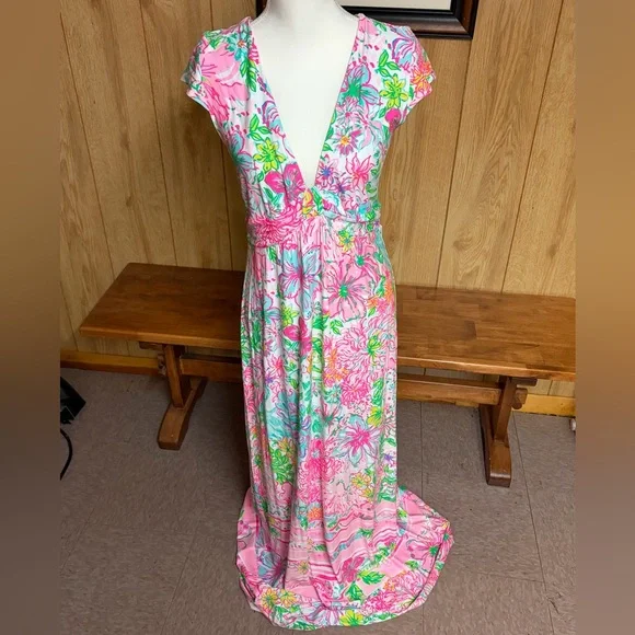 Lilly Pulitzer Breanna Maxi Dress in Paradise Found Floral Print Size M - Picture 2 of 11